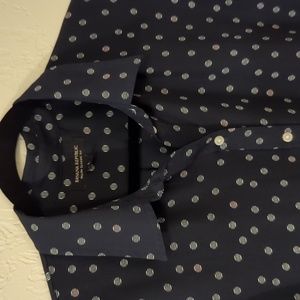 Navy BR polka dot blouse